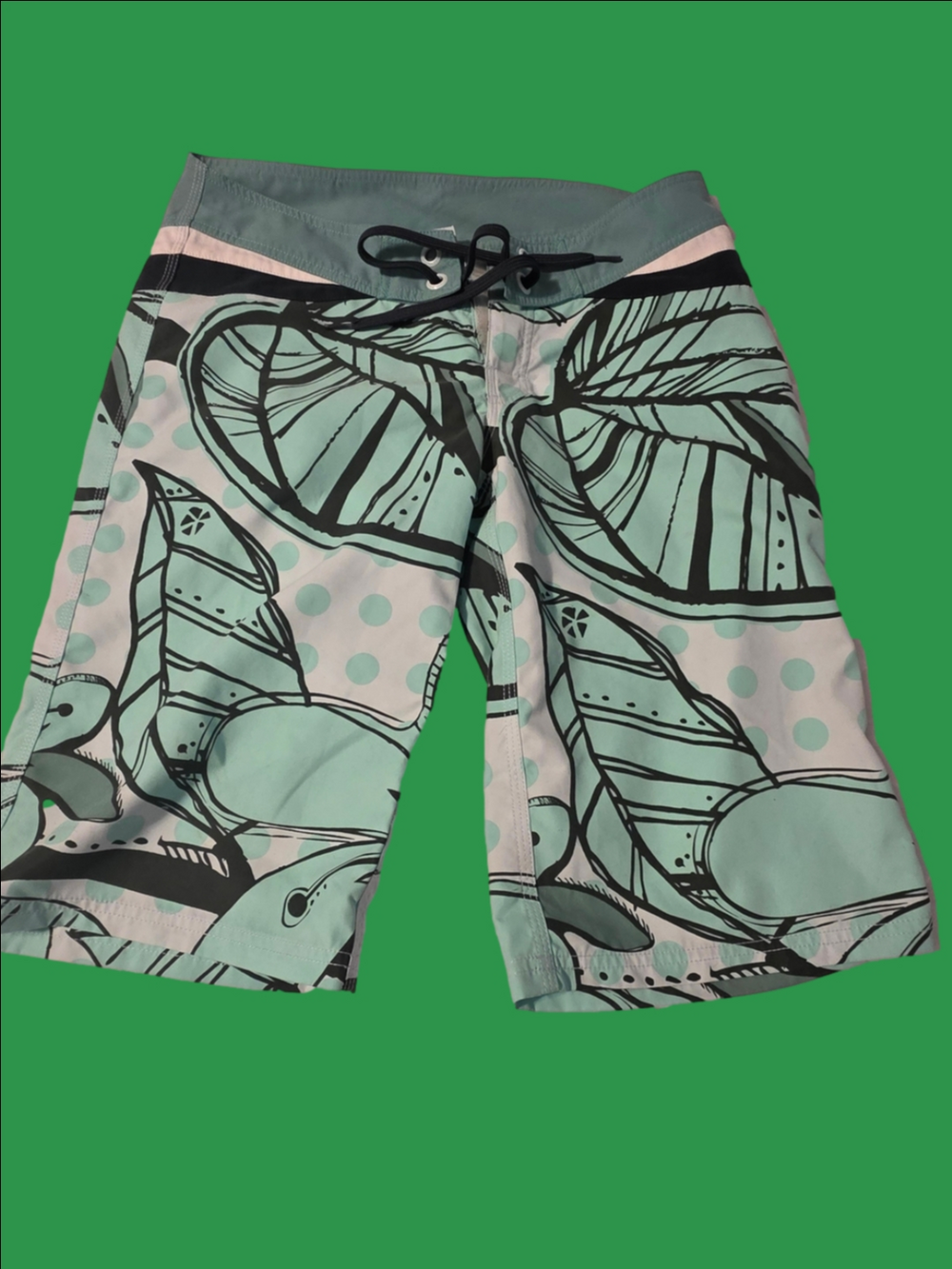 4/$67 Deal! Green and Black Printed Bermuda Shorts